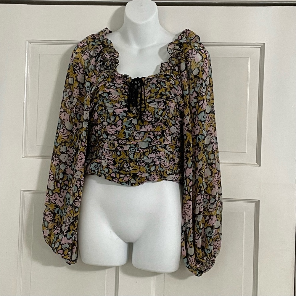Free People mabel‎ Printed Floral Blouse